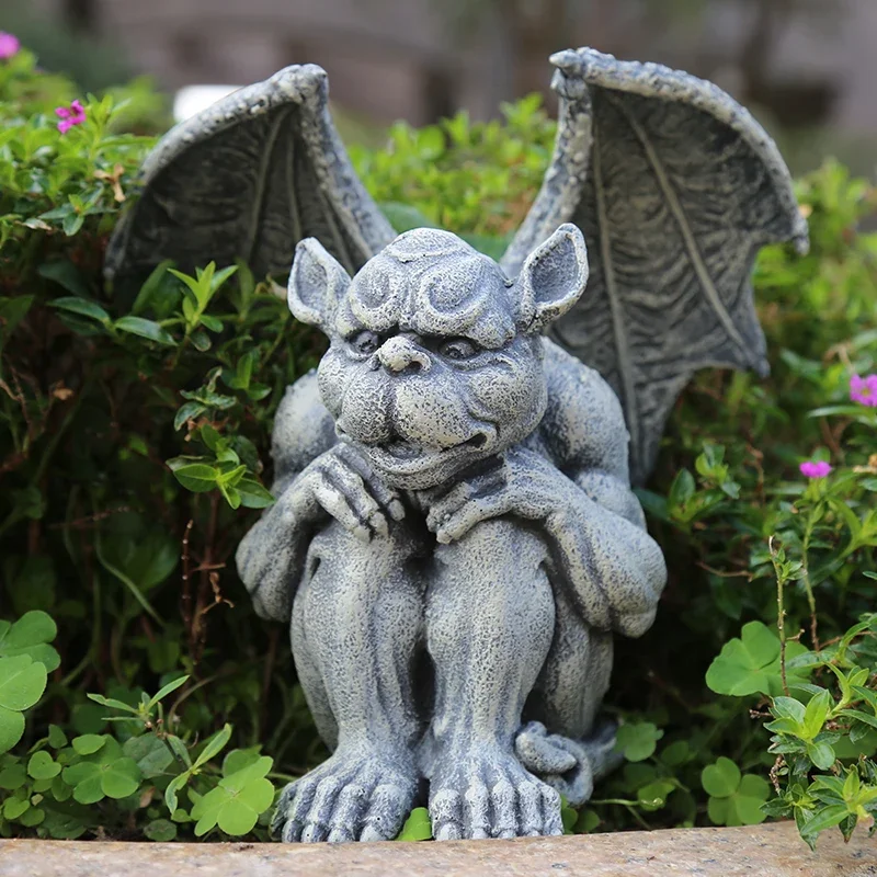 Nordic Resin Little Monster Sculpture Ornaments Outdoor Courtyard Balcony Micro Landscape Figure Statue Crafts Garden Decoration