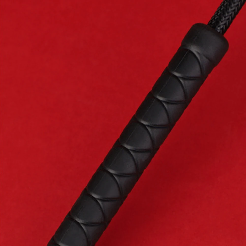 Frusta per cavalli in vera pelle nera da 46CM, frusta per Flogger equestre da equitazione per l'allenamento del cavallo