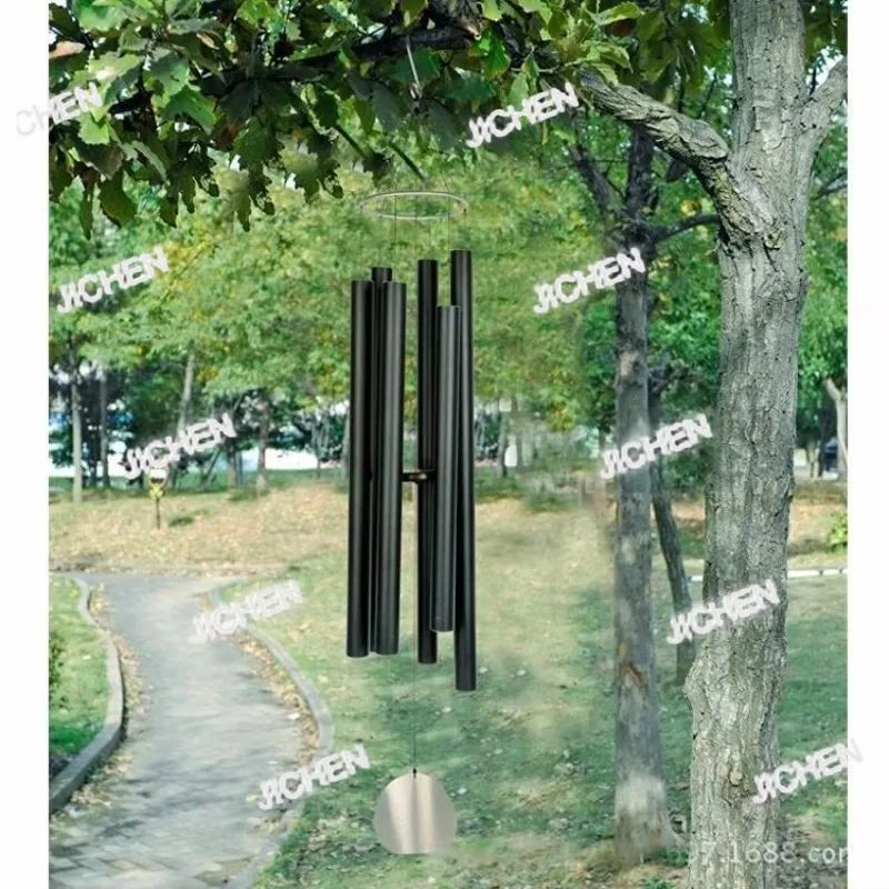 

Pentatonic Wind Chime ZQ E, черные алюминиевые колокольчики с песочным зерном 170 см для сада, домашнего декора, медитации и релаксации