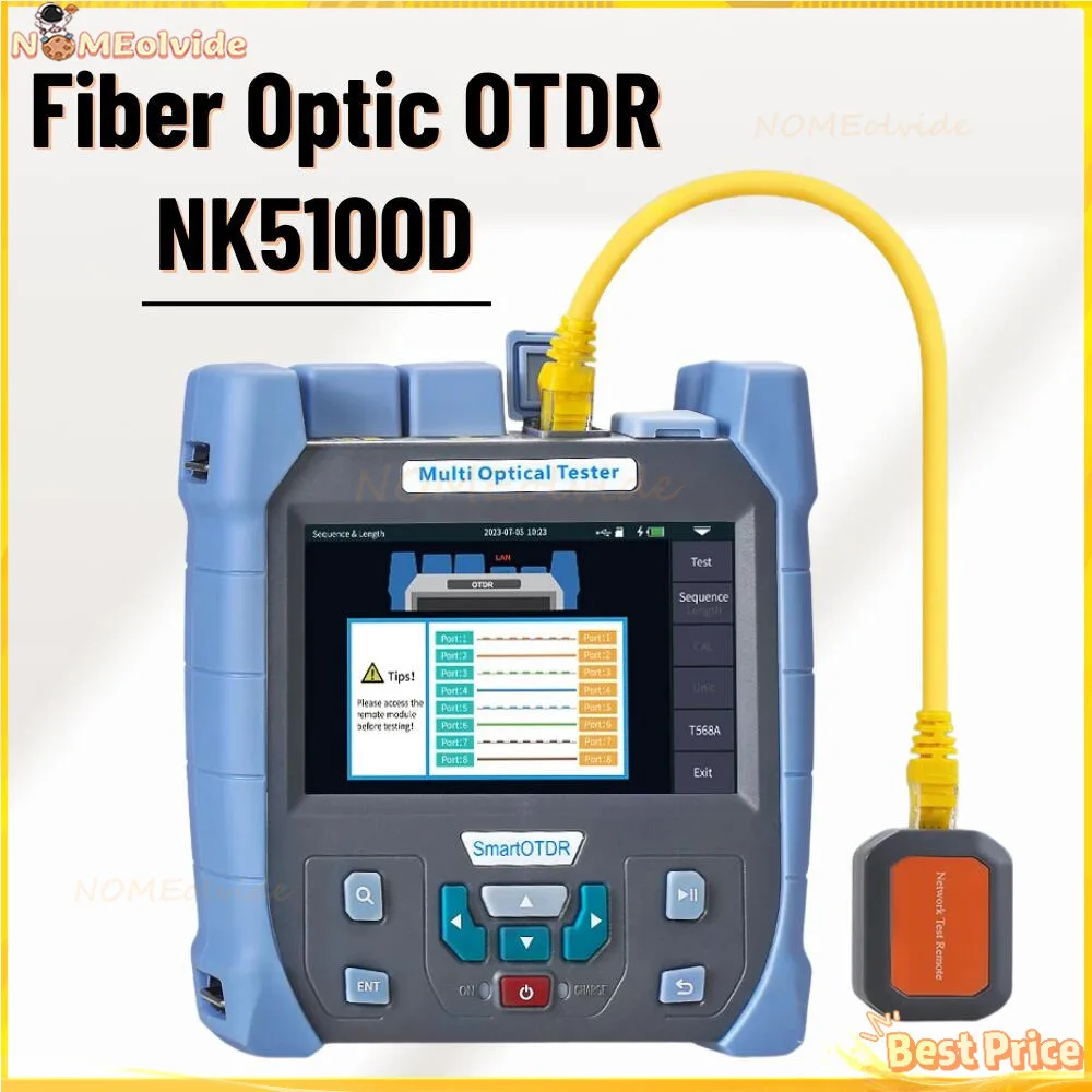 NK5100D OTDR 22/24Db Fiber Optic Reflectometer Touch Screen VFL OLS OPM Event Map Ethernet Cable Tester