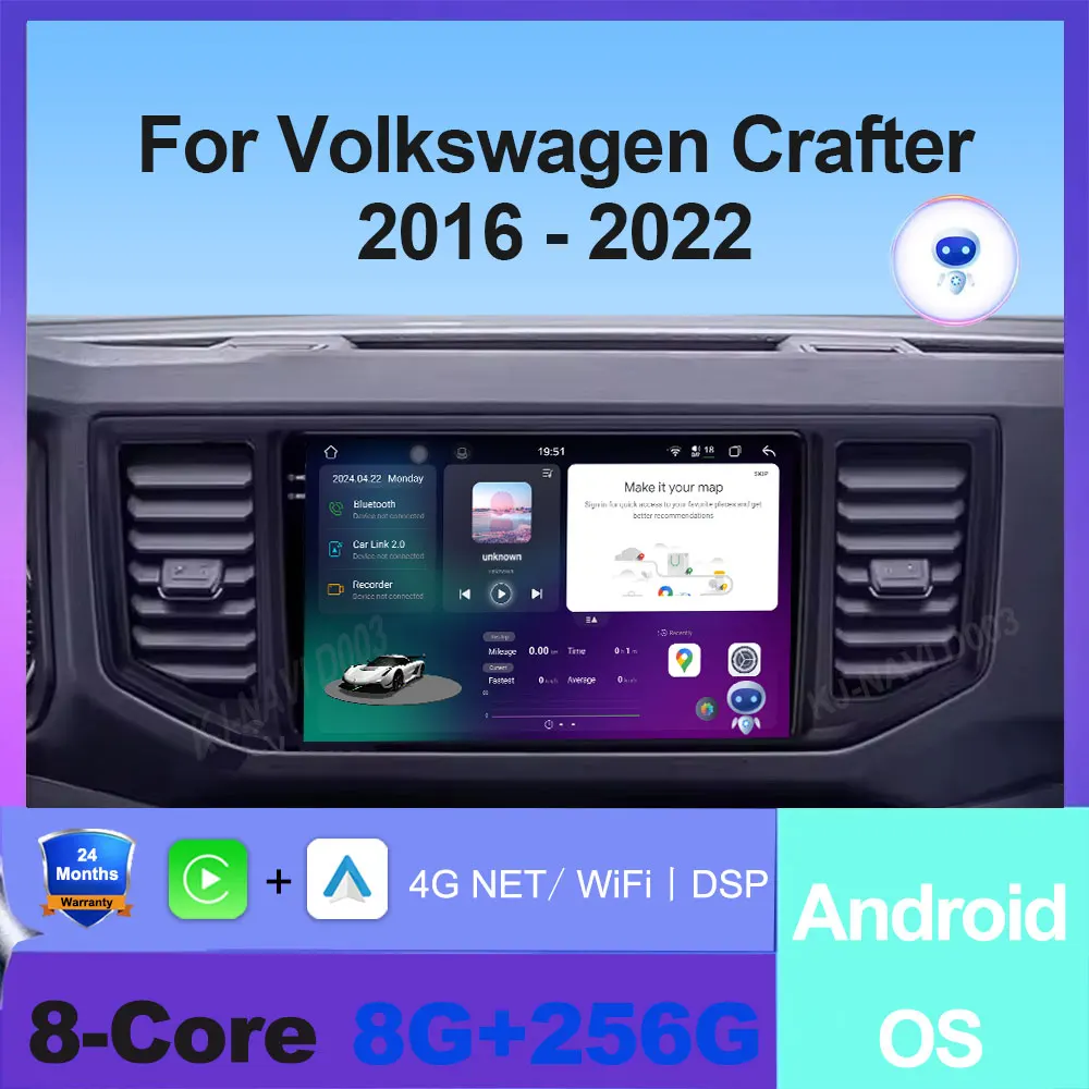 

Android Auto Car Radio For Volkswagen Crafter 2016 - 2022 Car Multimedia Video Player GPS Navigation Stereo Wireless Carplay Fan