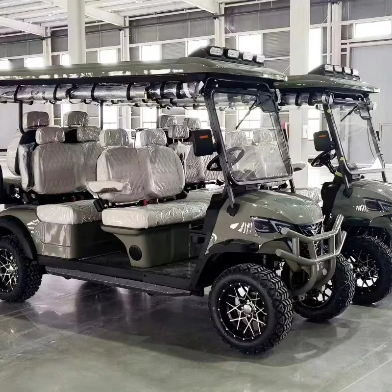Электрический гольф-кар Airo Factory Direct на 6 мест, сертифицированный CE, внедорожный, с аккумулятором 60В, двигателем 4кВт, запасом хода 90 км, защитой от дождя