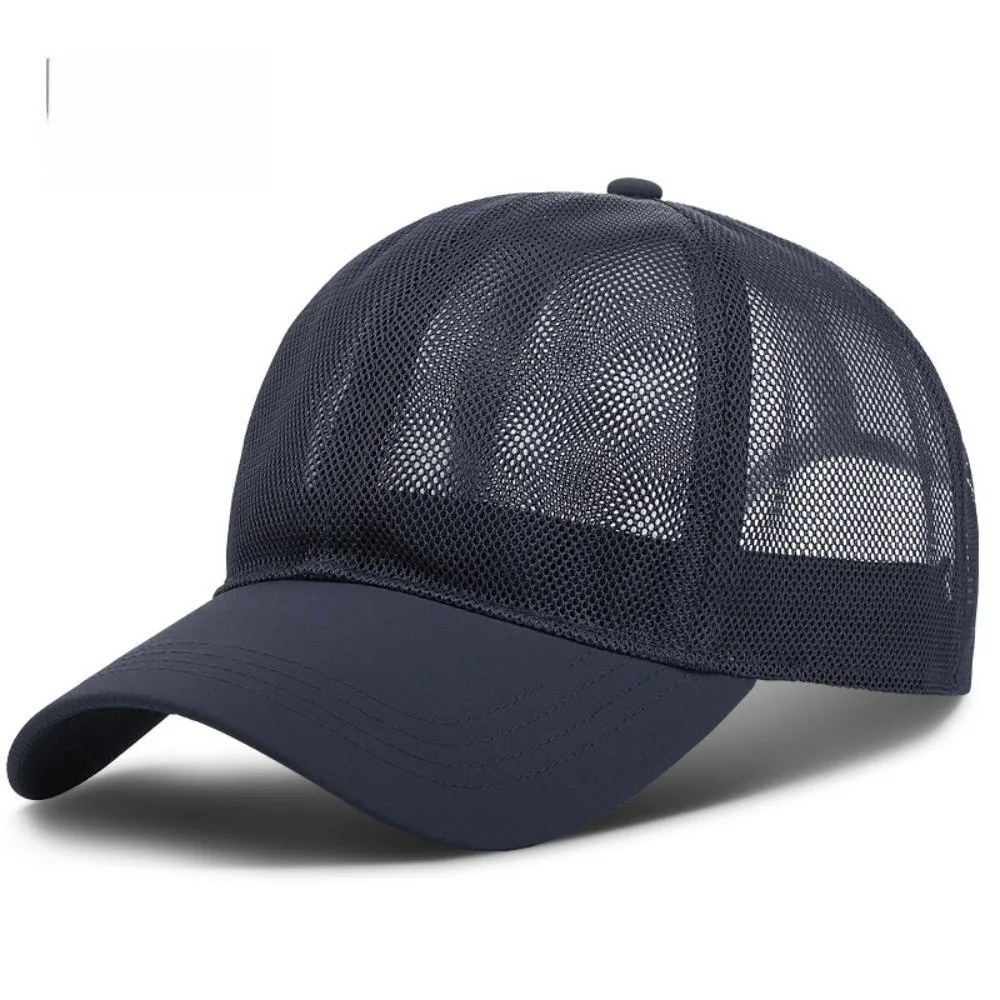 Adjustable Full Mesh Baseball Cap Sun Protection Openwork Quick Dry Baseball Cap Soild Color Polyester Breathable Mesh Cap