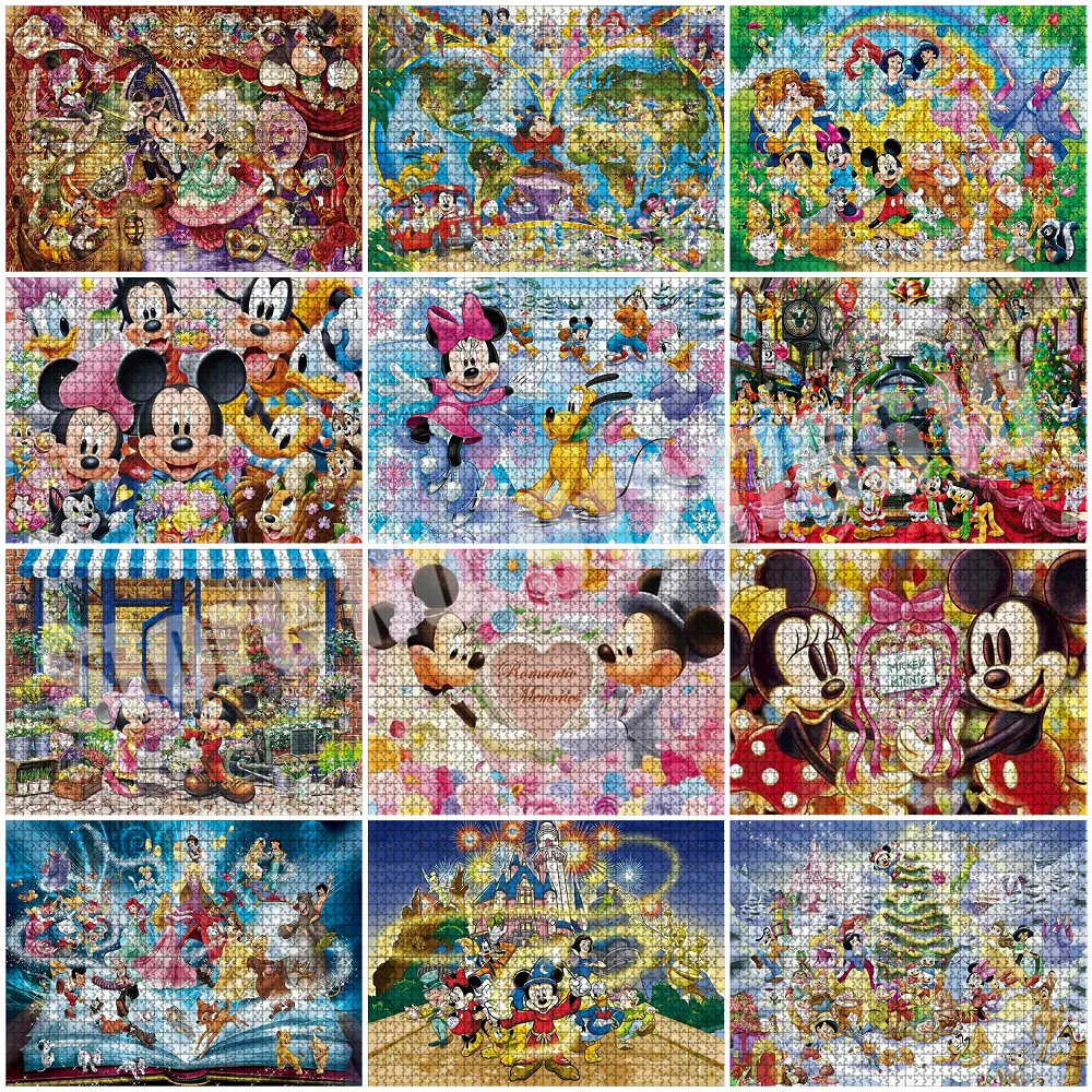 

Disney Anime Figures 1000 Pieces Paper Puzzles Mickey Mouse Toys for Kids Jigsaw Puzzles Assembling Picture Educational Diy Gift