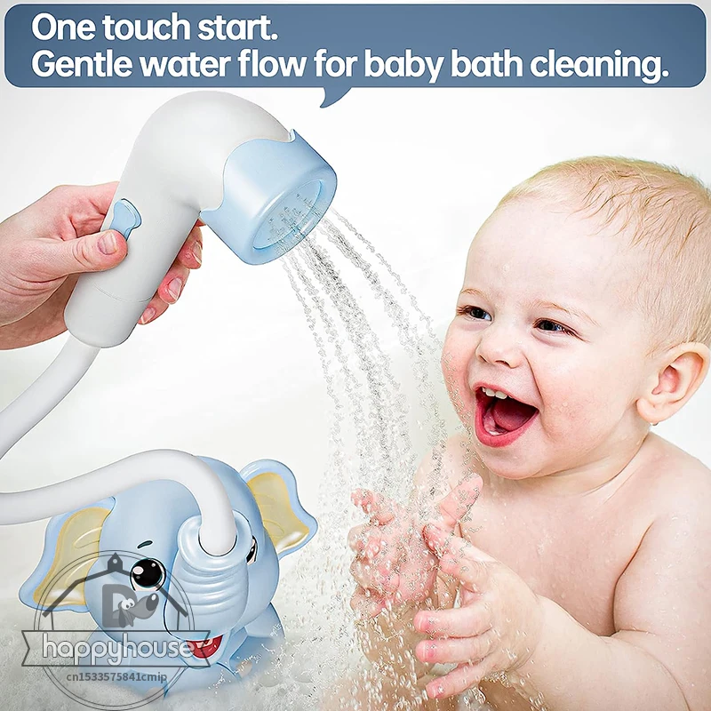 Baby Bath Shower com termômetro, Elefante elétrico, Spray de água, Brinquedos para crianças, Tathtub, Toddlers