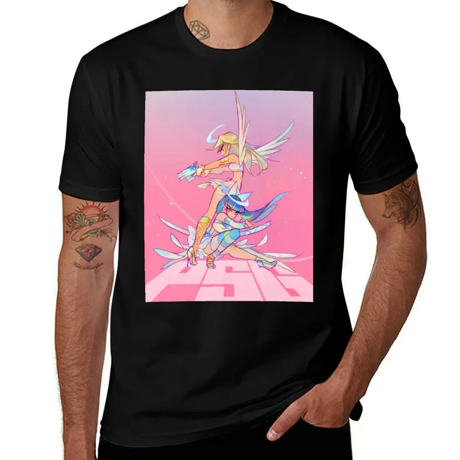 Panty and Stocking with Garterbelt: Panty and Stocking!! T-Shirt Casual Street Style Short Sleeve Tee T-Shirt