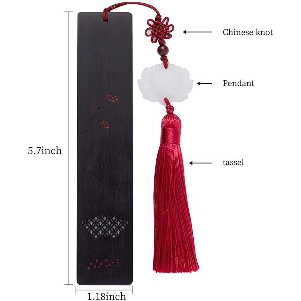 Les signets avec glands sont fabriqués en bois et décorés avec des motifs de haricots rouges, ces signets de couple sont les meilleurs cadeaux A