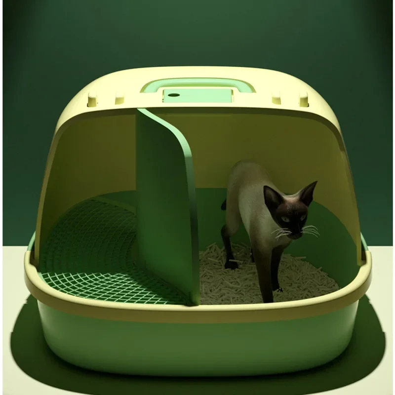 Imagem -04 - Sandbox Totalmente Fechado para Gato Corredor Grande Bandeja de Areia para Gatos Banheiro com Pedal Largo Cocô de pá Suprimentos para Casa