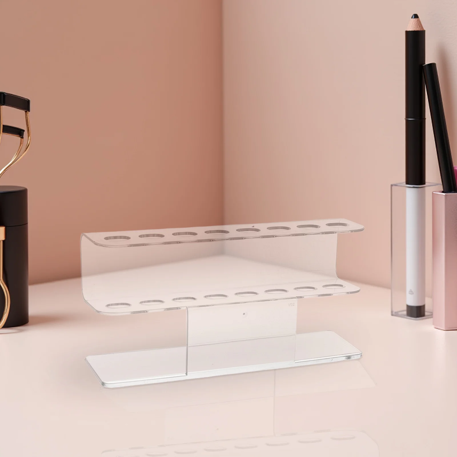 2 pezzi supporto per organizer per strumenti per unghie in acrilico trasparente 8 slot porta pinzette porta pennelli per trucco supporto per display per nail art accessori per saloni