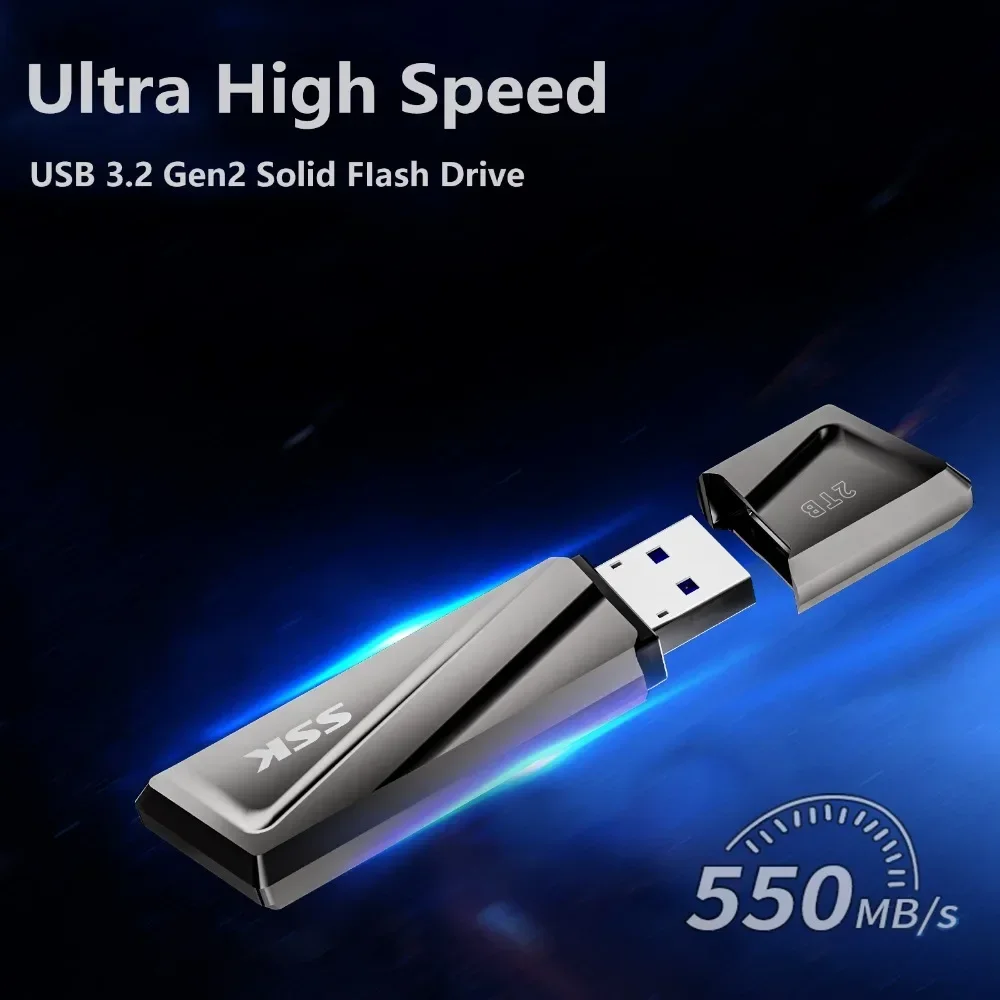 SSK 1TB USB SSD Solid State Flash Drive 550MB/s Super-Fast Transfer Speed USB 3.2 Drive Memory Stick For Laptop MacBook/Pro/Air