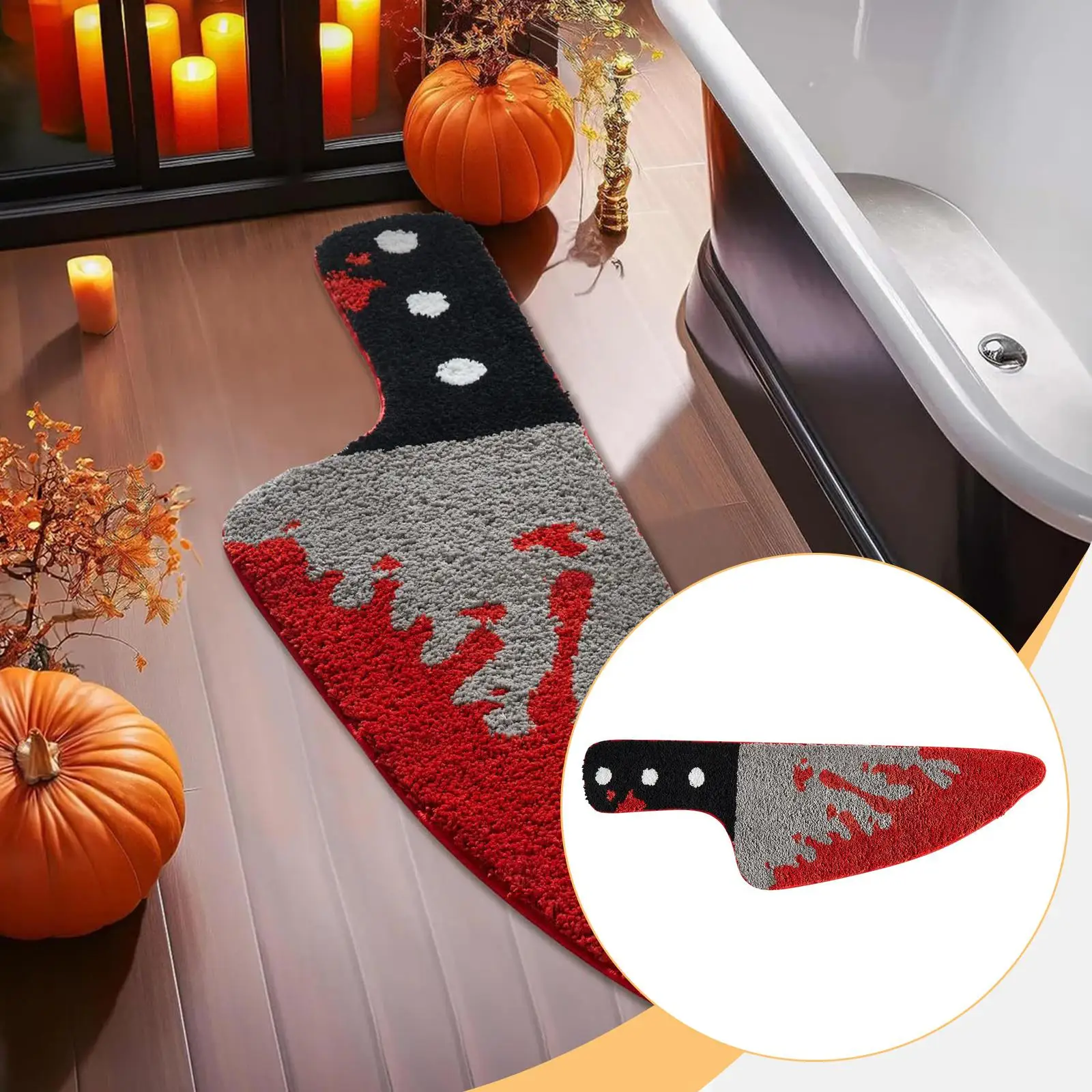 

Halloween Accent Throw Rug Sturdy Bedside Runner Gifts Soft Decor Doormat