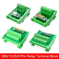 1Pcs Serial Port DB9 DB15 DB25 DB37 Pin Male/Female Connector Relay Signal Terminal Automatic Guide Rail Junction Block Adapter