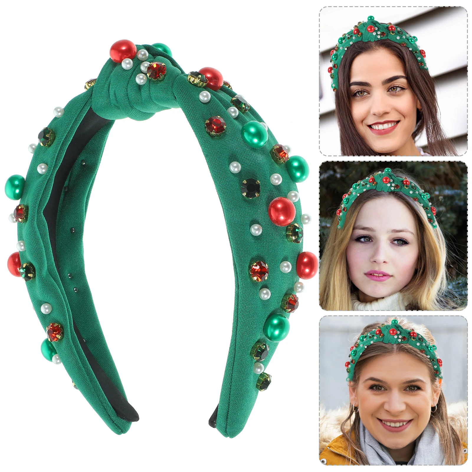 

Wide Knot Headband Comfortable Fabric Hair Band For Women Girls Christmas Wedding Party Fading Resistant Lightweight