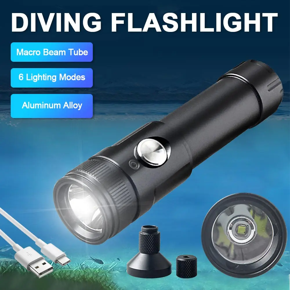 T21 diving macro beam tube photography fill light diving flashlight Waterproof Torch For Photography Video Fill Light