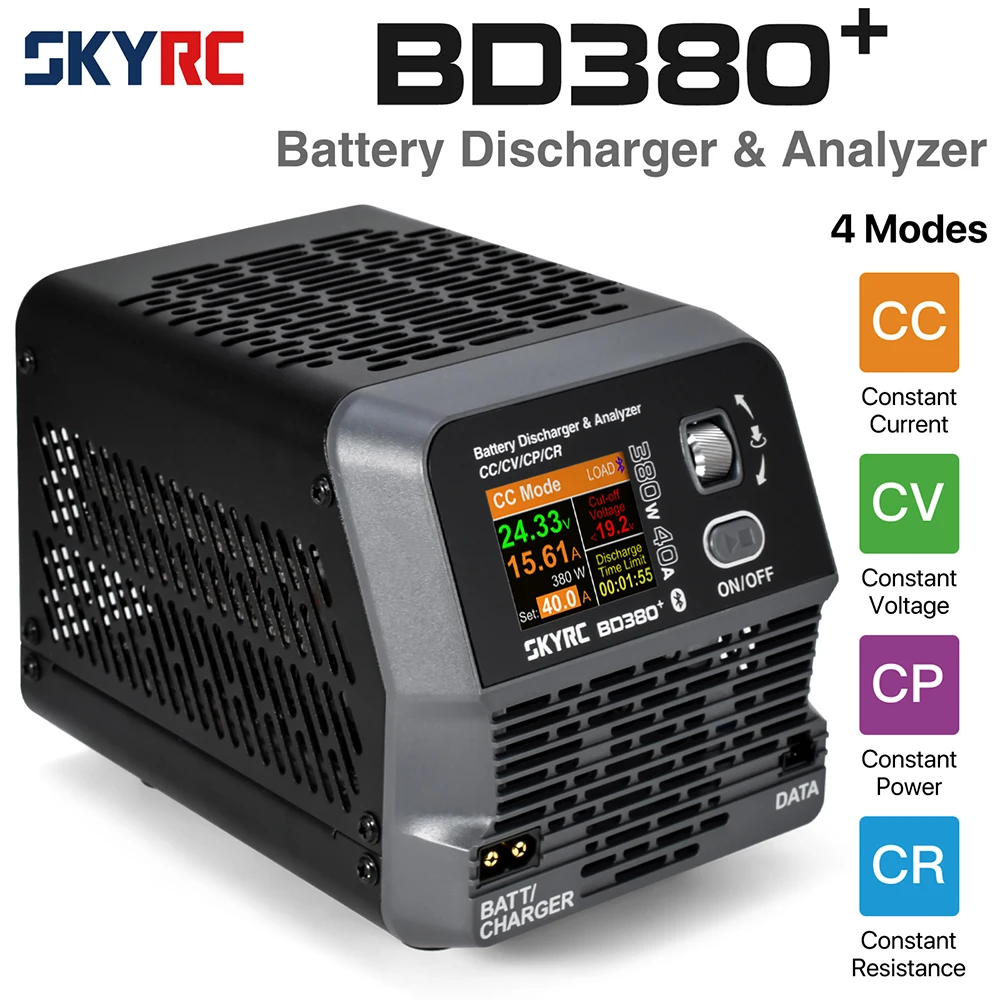 SkyRC BD380+ Battery Discharger Analyzer 380W 40A 40V Four Modes CC/CP/CR/CV Battery Burst PowerBoosted Designed for RC Models