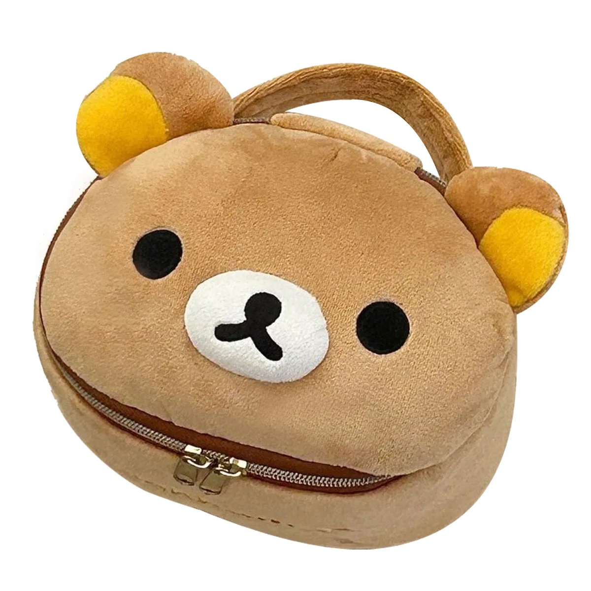 Cute Rilakkuma Bear Big Face Plush Cosmetic Bags Cases Makeup Bag Storage Handbag Organizer Box Make Up Pouch For Women Girls