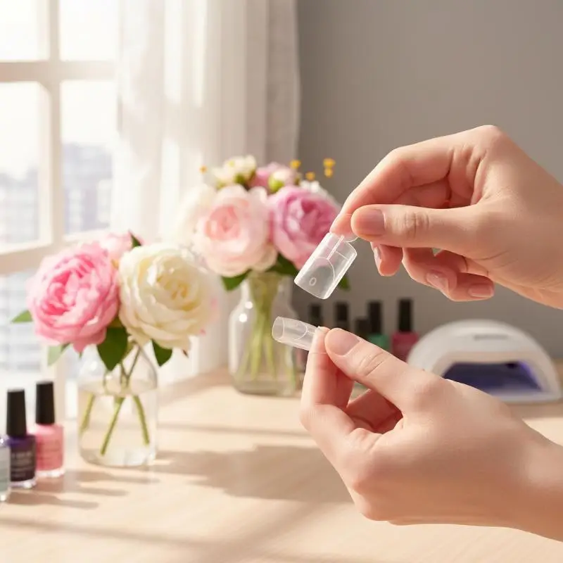 

140Pcs Nail Sandwich Dual Nail Forms Quick Nail Extensions With Scale Crystal Armor Model Full Cover Tips Manicure Tool