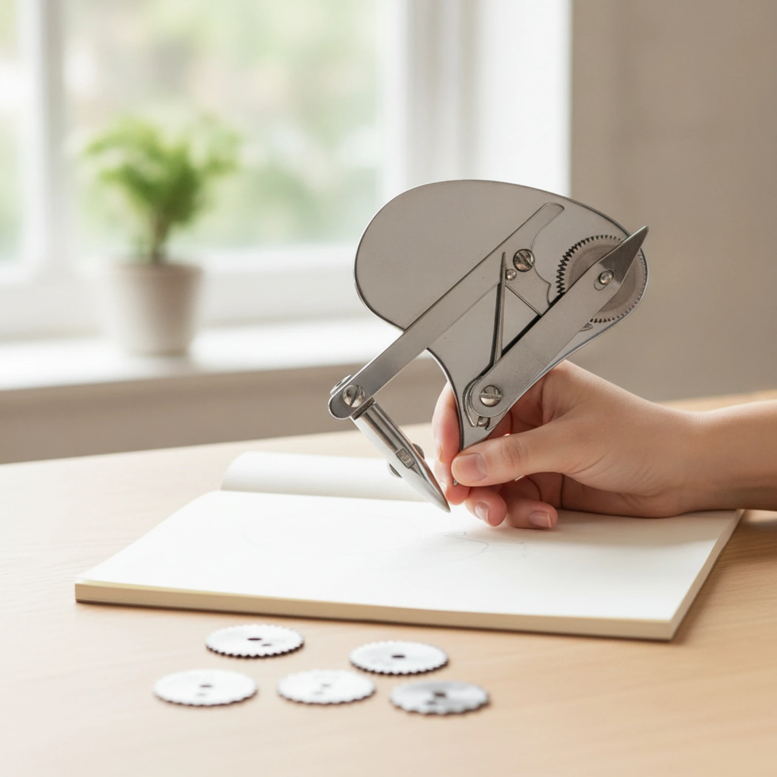 Precision Drafting Tool with Interchangeable Wheels Metal Mechanical Drawing Tool with Gears for Draftsmen