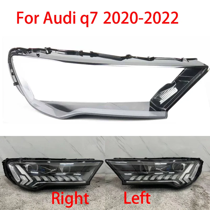 Car Headlights Lampshades Clear Headlamp Lampshade Headlamp Housing Clear Lens Lampshade Plexiglas Shell for Audi Q7 2020-2022