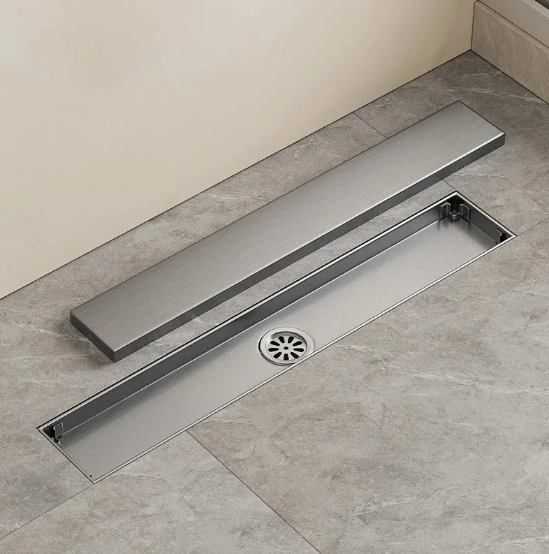 304 stainless steel floor drain, hotel shower room long deodorant floor drain, can be inlaid with tiles