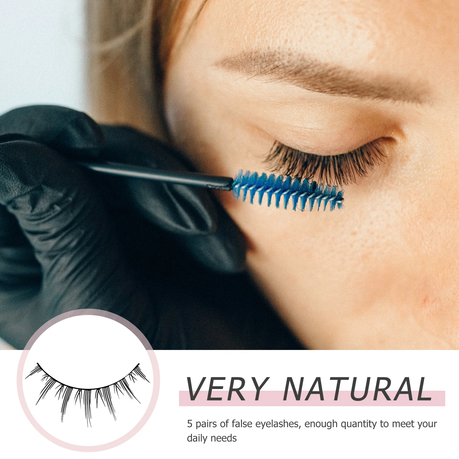 5 أزواج من الرموش الصناعية ذات الطراز الطبيعي، متينة وسهلة الاستخدام، ملحقات رموش التجميل الشخصية الاحترافية، رموش زائفة #5