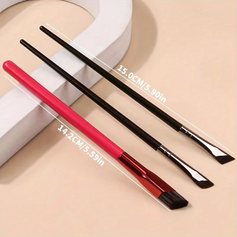 3pcs square stereo concealer brush beveled eyebrow brush eyelids down to a convenient make-up brush ultra thin sickle flat head