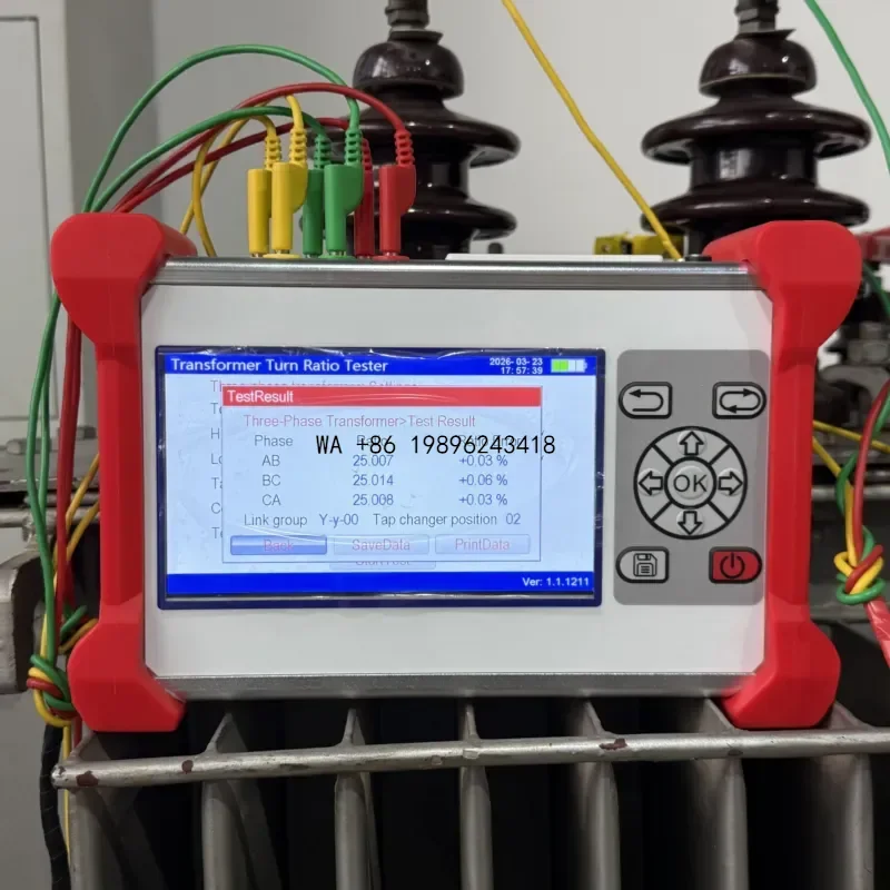 Wmwmnu CJ2711 0.8-10000 Resolution Handheld Transformer Turns Ratio Tester Group Meter TTR Voltage Ratio CT PT Test