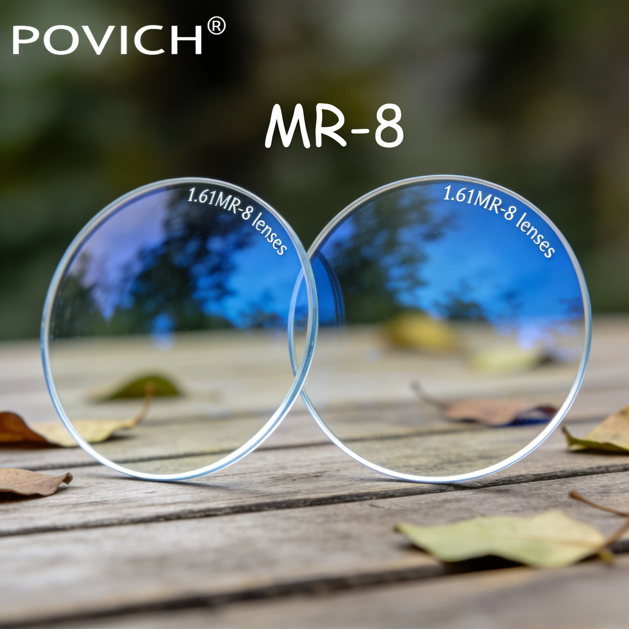 

POVICH 1.61 MR-8 Ultra-Hard Scratch Resistant UV400 Anti Blue Light Myopia Reading Optical Prescription Frameless Glasses Lens
