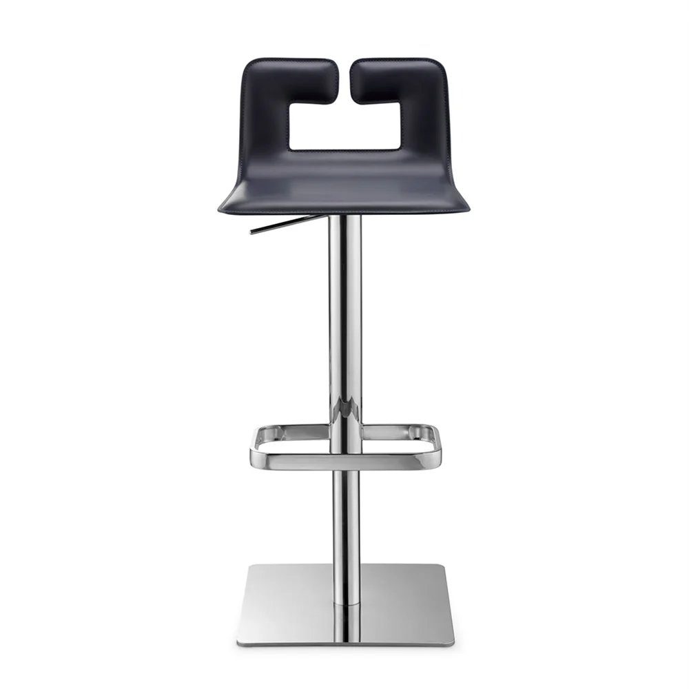 Stainless steel swivel stool can be raised and lowered leather bar chair