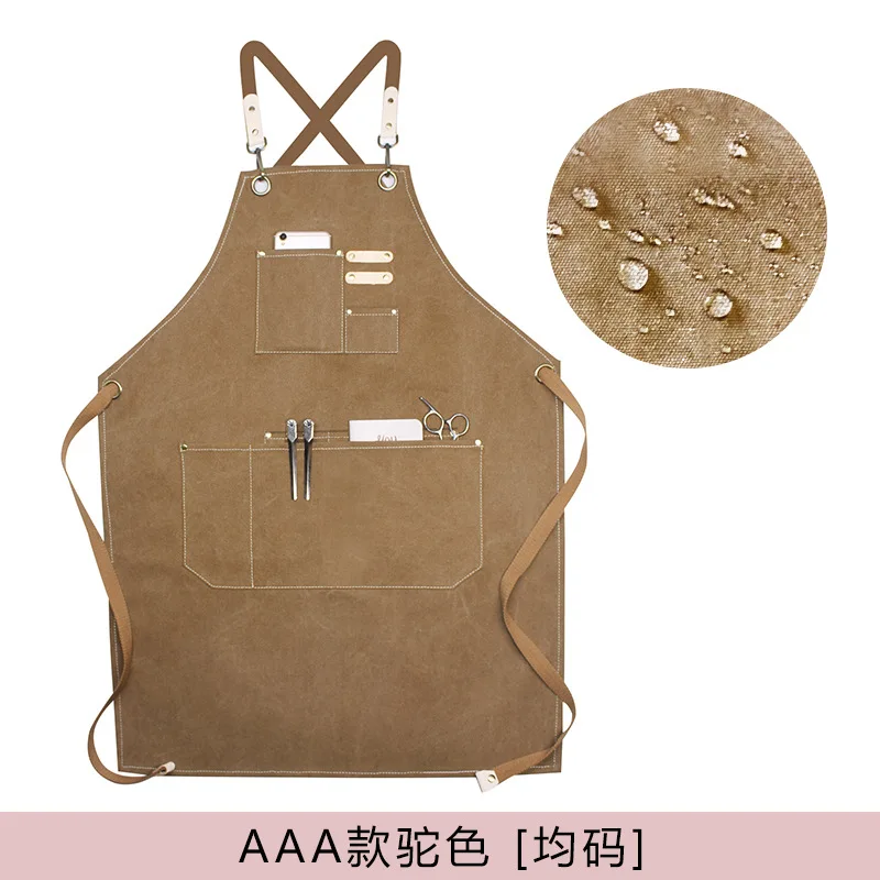 apron New Fashion Canvas Kitchen Aprons For Woman Men Chef Work Apron For Restaurant Bar Shop Cafes Studios Uniform 1