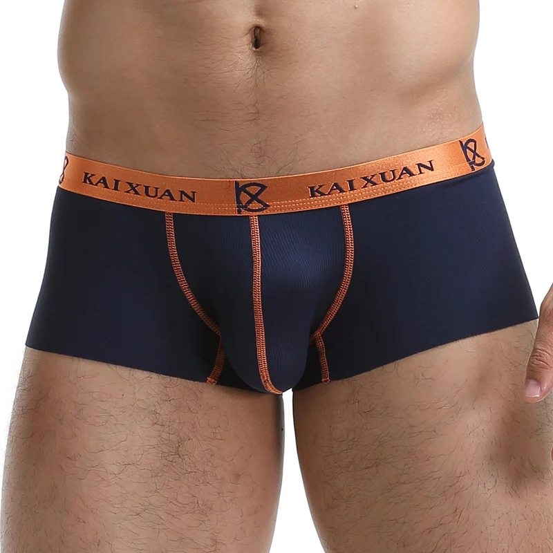 High Quality Seamless Ice Silk Men Underwear Breathable Comfy Bulge Boxers Shorts for Mens Accessories Underpants