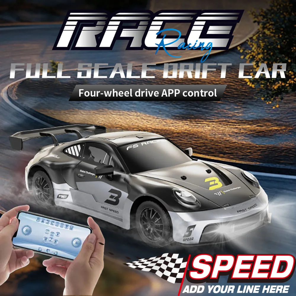 

2025 Новый KF28 1:16 4WD Drift Car Пульт дистанционного управления Сотовый телефон Двойное управление 2.4G RC Автомобиль Гоночный Высокоскоростной внедорожный детский игрушечный автомобиль