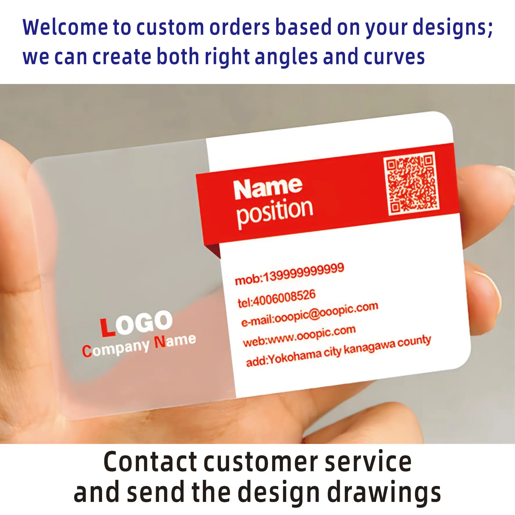 Bulk Custom Transparent PVC Color Paper Cards 200PCS 8.5x5.4cm for Business Gift Enclosure Logo Personalization