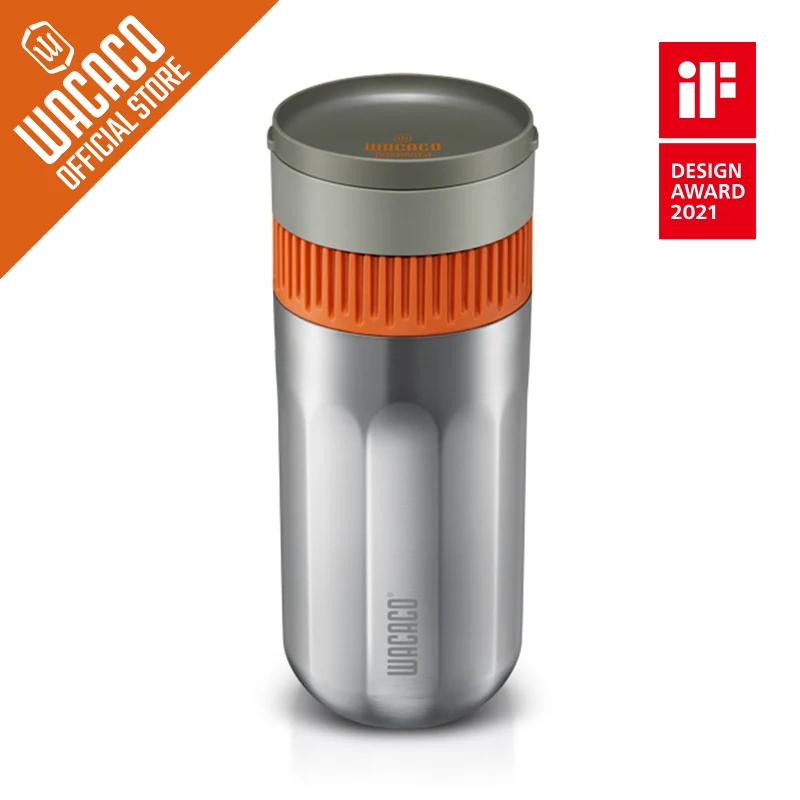 WACACO Pipamoka, All-in-one Vacuum Pressured Portable Coffee Maker, Insulated Travel Mug, Hand Powered and Pressure Brewer