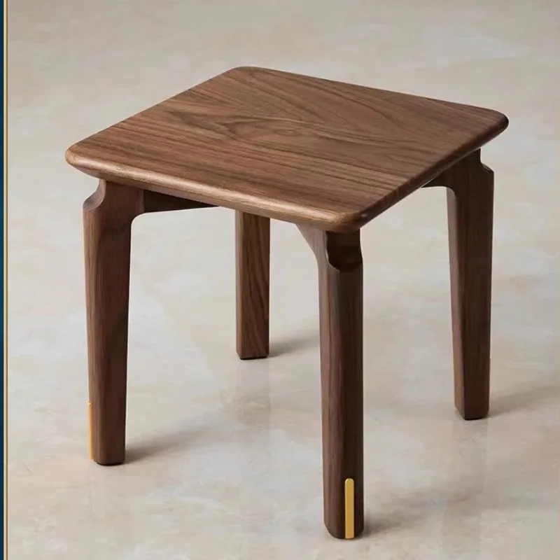 Black Walnut Solid Wood Low Stool Minimalist Kids Step Stool Home Entryway Bench North American Style
