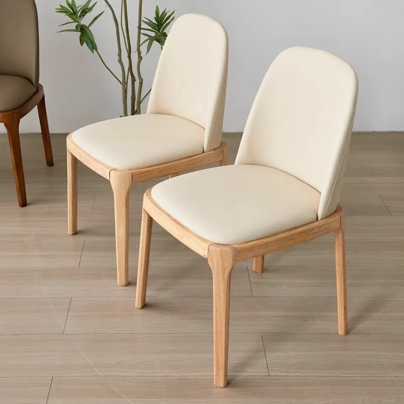 Sillas de comedor de madera maciza para uso doméstico, hoteles minimalistas nórdicos, sillas de negociación, hoteles, casas de familia, leisu estilo madera natural