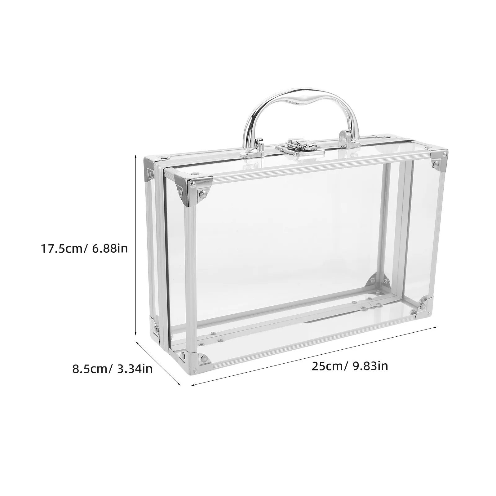 Clear Transparent Book Case Large Capacity with Handle Waterproof Organizer Portable Book Storage Box for Office School Home