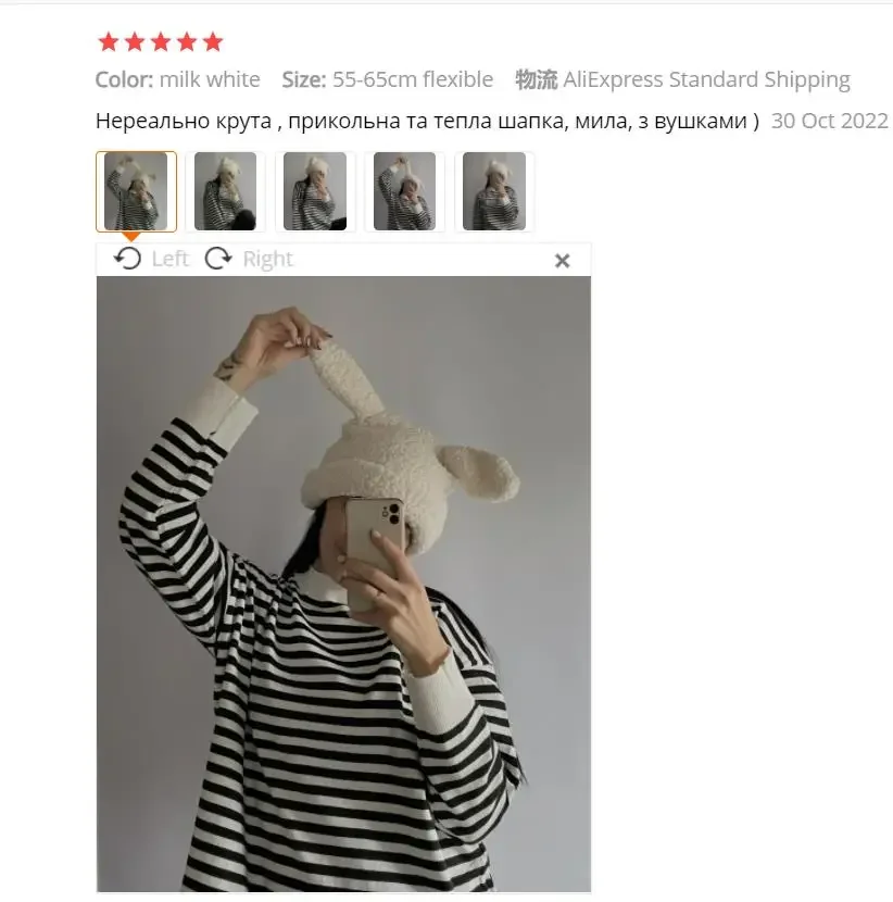Topi untuk Wanita Beanie Topi Wanita Kelinci Topi Beanie Musim Dingin Putih Telinga Kelinci Lucu Hitam Hadiah Dekorasi 2022 Baru