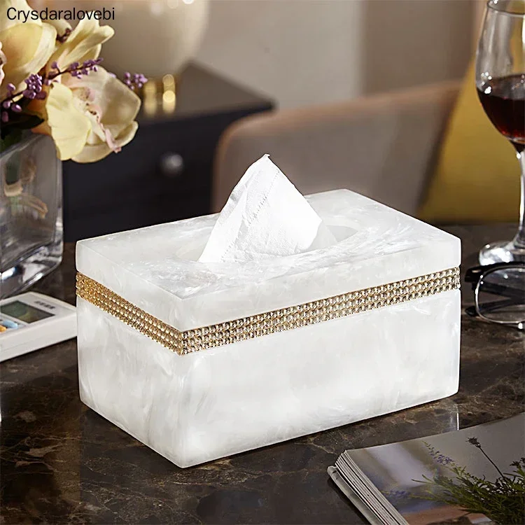 Luxury Nordic Rhinestone Bathroom Tissue Boxes Makeup Control Remote Sorage /Cotton Swab/toothpick Holder/ Bathing Accesso