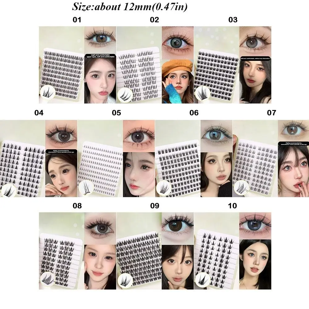 Neue DIY falsche Wimpern 10 Reihen schwarz natürliche Manga Wimpern Fuchs flauschige große gedämpfte Rollen Wimpern