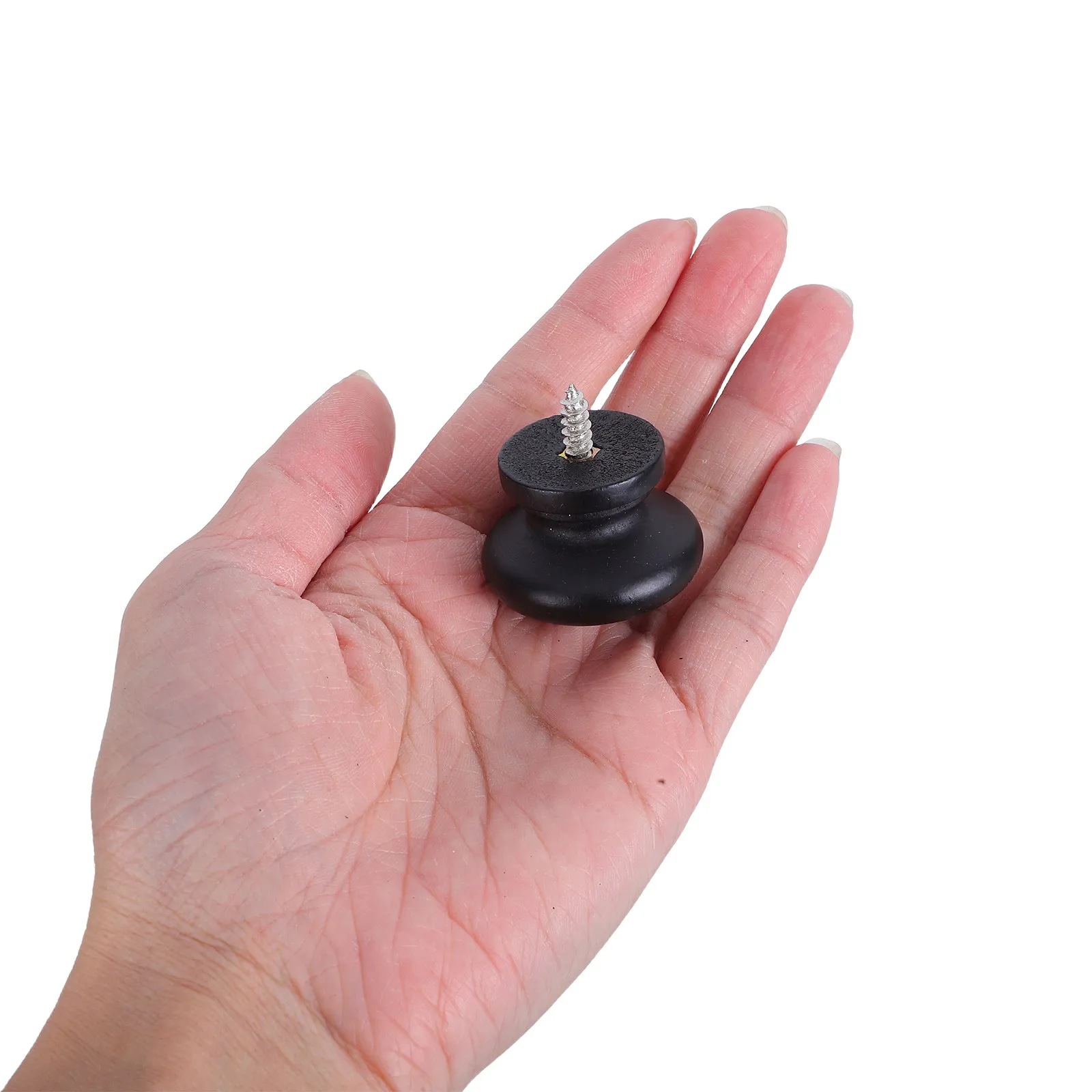 Solid Wood Cabinet Knobs 10Pcs Round Single Hole Drawer Handles for Dresser Wardrobe Kitchen Rustic Furniture