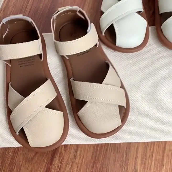 Roman Sandals Female Shoe 2024 Summer Soft Strappy Heels Gladiator Girls Low Beach Beige Closed Comfort Elastic