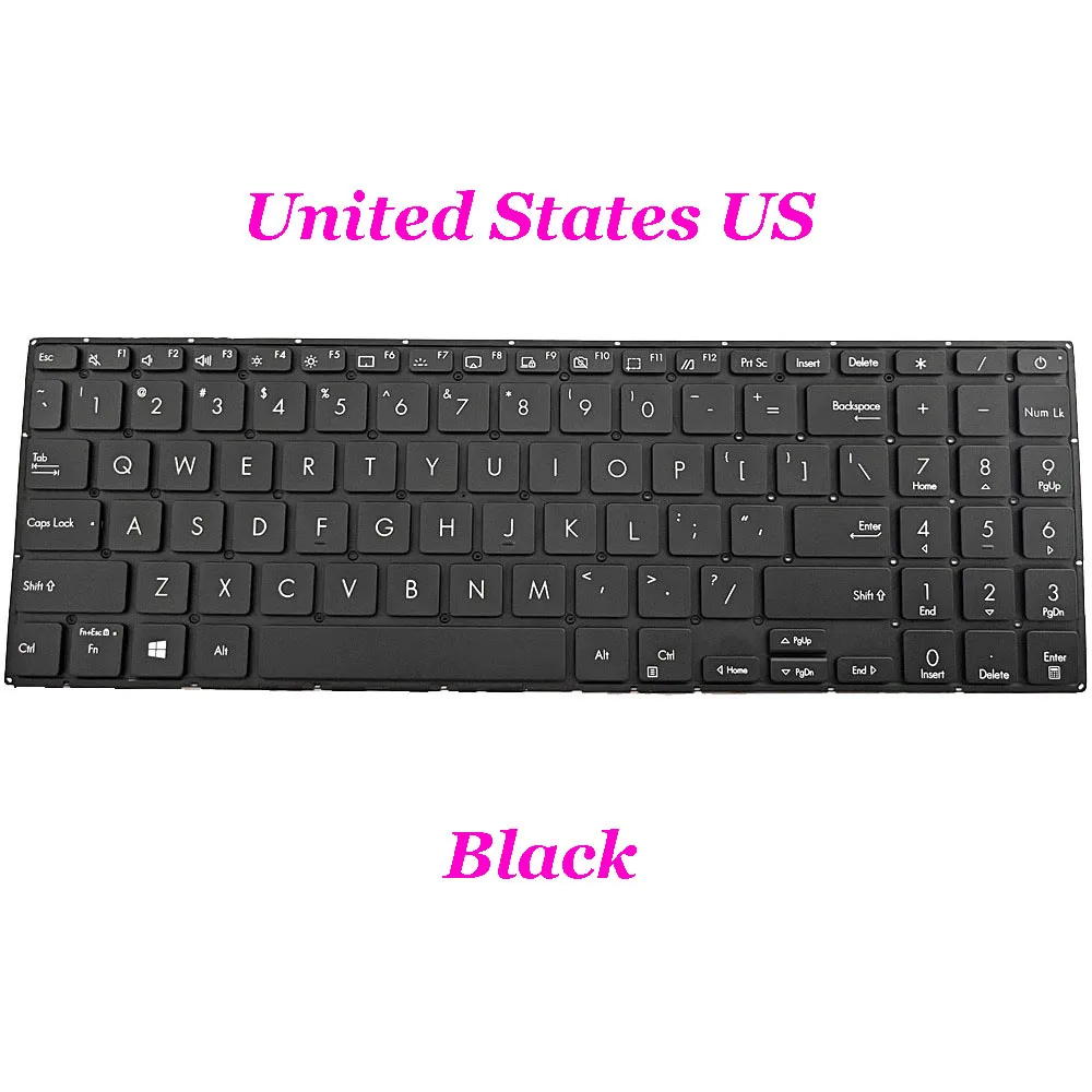 US Black\Gray Keyboard For ASUS ZenBook Pro 15 UX535L UX535LH UX535LI UX535QA UX535QE UM535Q UM535QA UM535QE UM5500Q UM5500QA