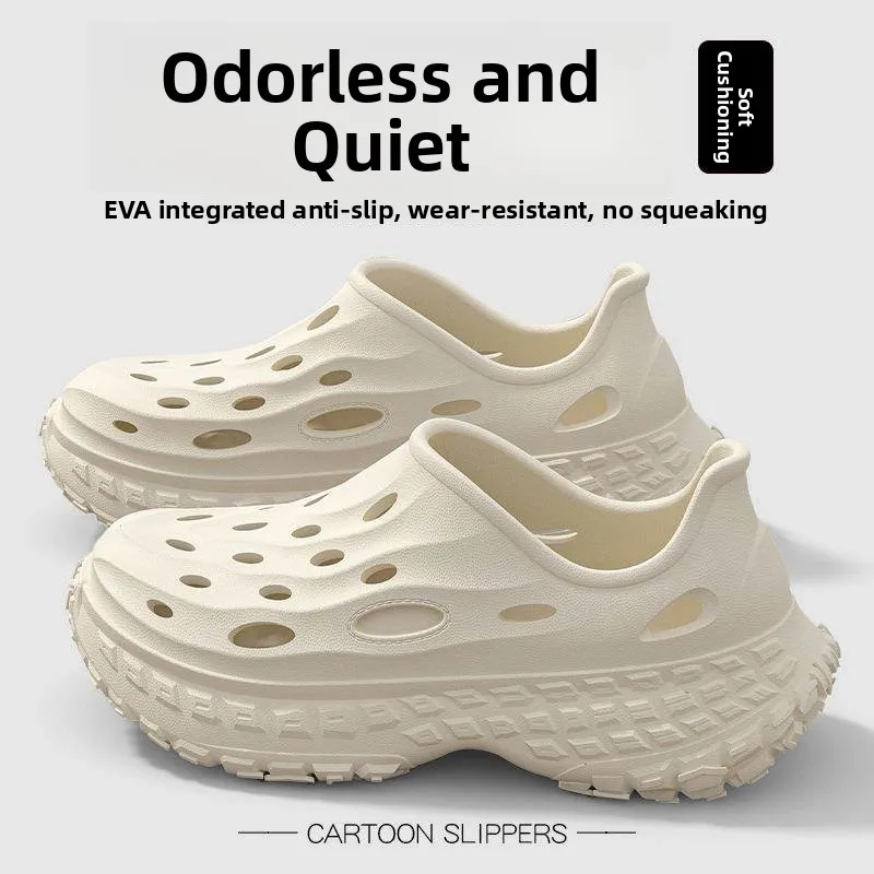 

Мужские сандалии, летние уличные пляжные сандалии Thi Bot без шнуровки, повседневные дышащие туфли из ЭВА на плоском каблуке, высокая плотная резиновая подошва из искусственной кожи