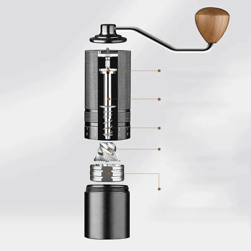 Portable Coffee Grinder Hand Manual Grinder Grind Machine Mill With Double Bearing Positioning