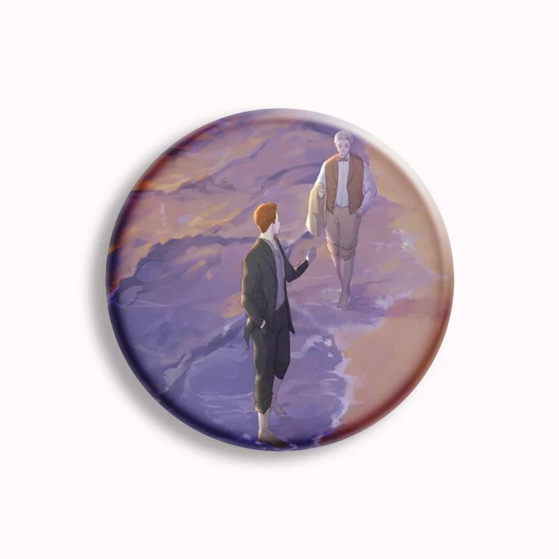 Good Omens Pin Comedy British TV Show Cartoon spilla ciondoli Angel accessori per Badge divertenti per zaino decorazione regalo amico