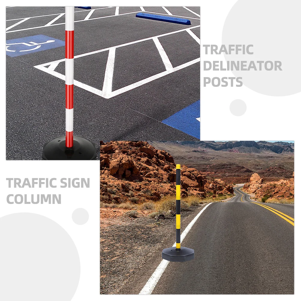 2Pcs Traffic Delineator Posts Bright Yellow Driveway Guard Parking Cones for Driver Training Garage Parking Assist Road Safety