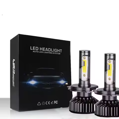 2PCS Mini LED Car Headlights H4, Fog Lights 30W H11 LED H8 H1 H3 H7 HB3 9005 HB4 9006 9012/6000K White Light 18000LM