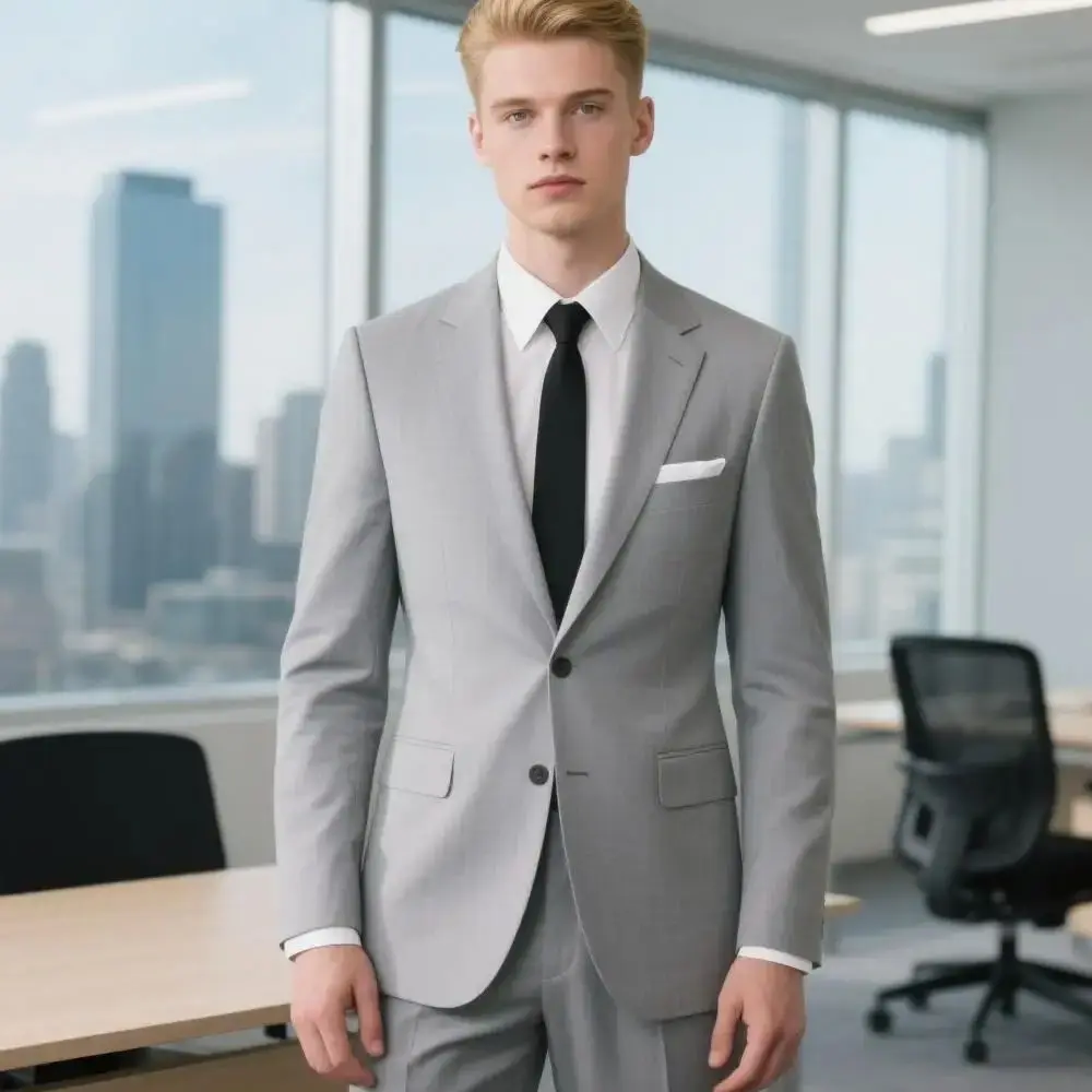 

masculino 2 peças fino ajuste blazer ternos noivo festa de casamento smoking entalhado lapela formal