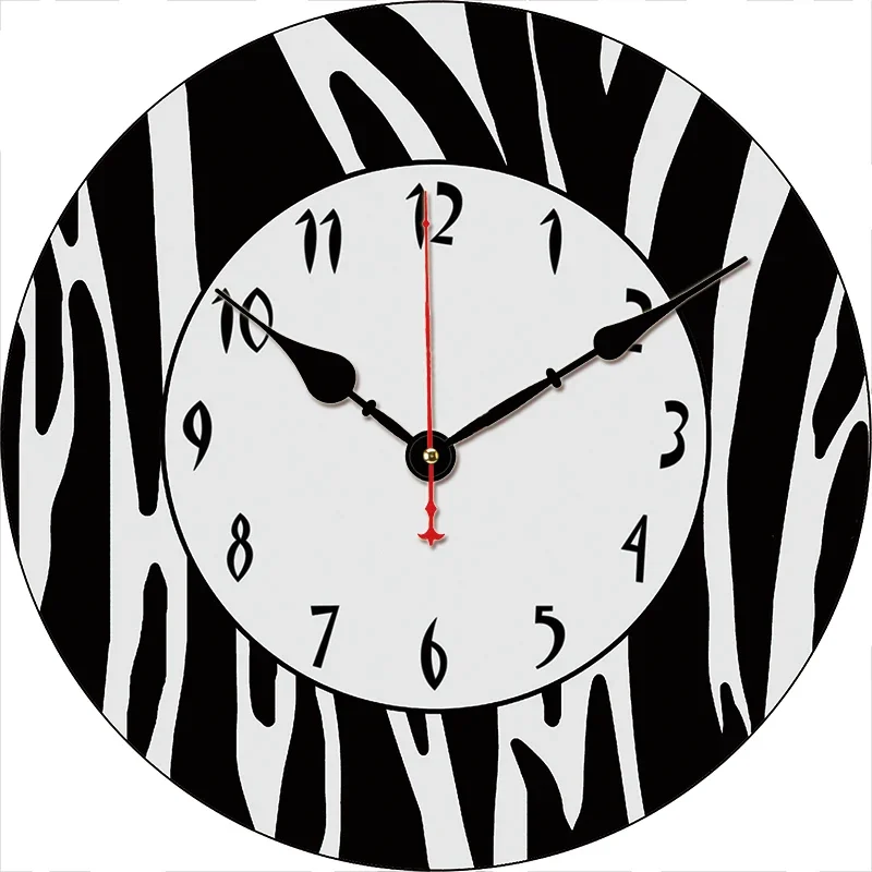 Retro Zebra Kitchen Round Wall Clock Large Dinning Restaurant Cafe Decorative Wall Clock Silent Non-Ticking Nice For Gift